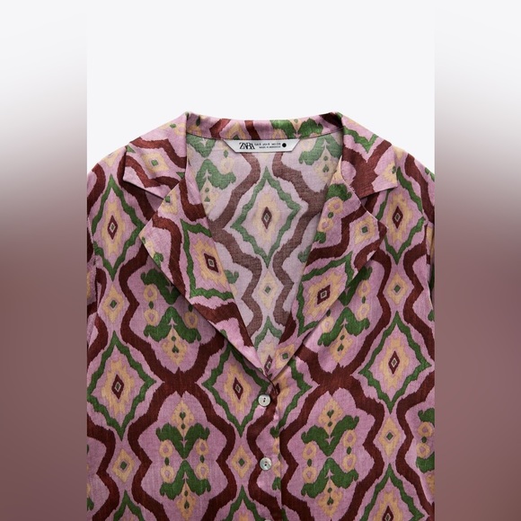 Zara printed flowy shirt - Picture 3 of 4